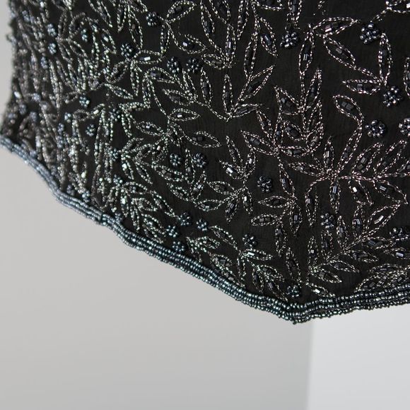Vtge Papell Boutique Silk Beaded Embroidered Top - Picture 2 of 6